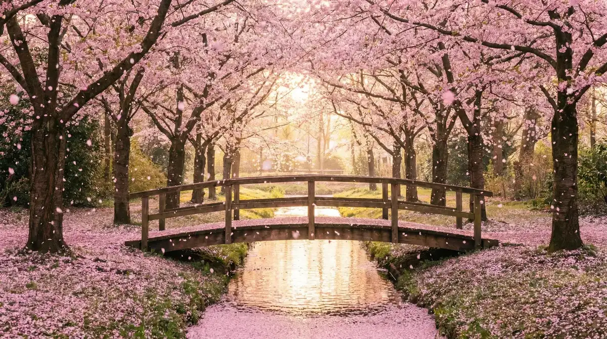 樱花桥畔 - 铁血征途 唯美风景